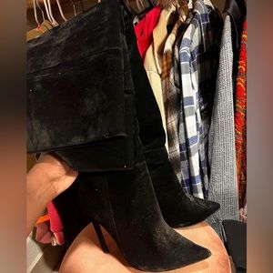 Crushed velvet stiletto boot